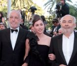 Olivia Ruiz entourée de François Berléand et Gérard Jugnot au festival de Cannes, le 15 mai 2011. Le trio sera à l'affiche d' Un jour mon père viendra  de Martin Valente, en salles le 14 décembre. 