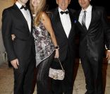 Cyrielle Clair et Michel Corbière avec leurs fils lors du 14e Grand Bal de Deauville organisé au profit de CARE France, le 27 août 2011