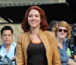 Scarlett Johansson reprend son rôle de la Veuve noire tenu dans <em>Iron Man 2</em> sur le tournage de <em>The Avengers</em>, à New York, le 2 septembre 2011.