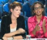  Audrey Pulvar et Natacha Polony, sur le plateau d' On n'est pas couché , samedi 3 septembre 2011. 