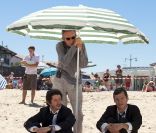 Patrice Leconte, Nicolas Giraud et Clément Sibony sur le tournage de  Voir la mer , 2011.