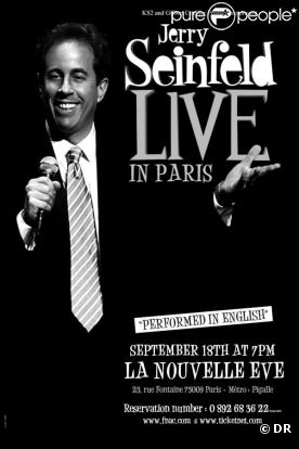 Jerry Seinfeld sera à Paris le dimanche 18 septembre à 19h pour une représentation exceptionnelle au cabaret de La Nouvelle Eve