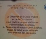 La préfecture de police a déposé un arrêté sur les voitures garées près de la  clinique de la Muette ayant pour ordre de déplacer les voitures avant le 9  octobre à 9 heures.