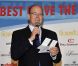 Le prince Albert de Monaco ravi lors des Golden Foot, le lundi 10 octobre 2011.