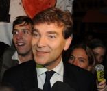 Arnaud Montebourg à Paris, le 9 octobre 2011, après sa belle troisième place 