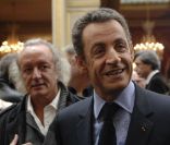Nicolas Sarkozy et Didier Barbelivien, à Paris, le 23 novembre 2011.