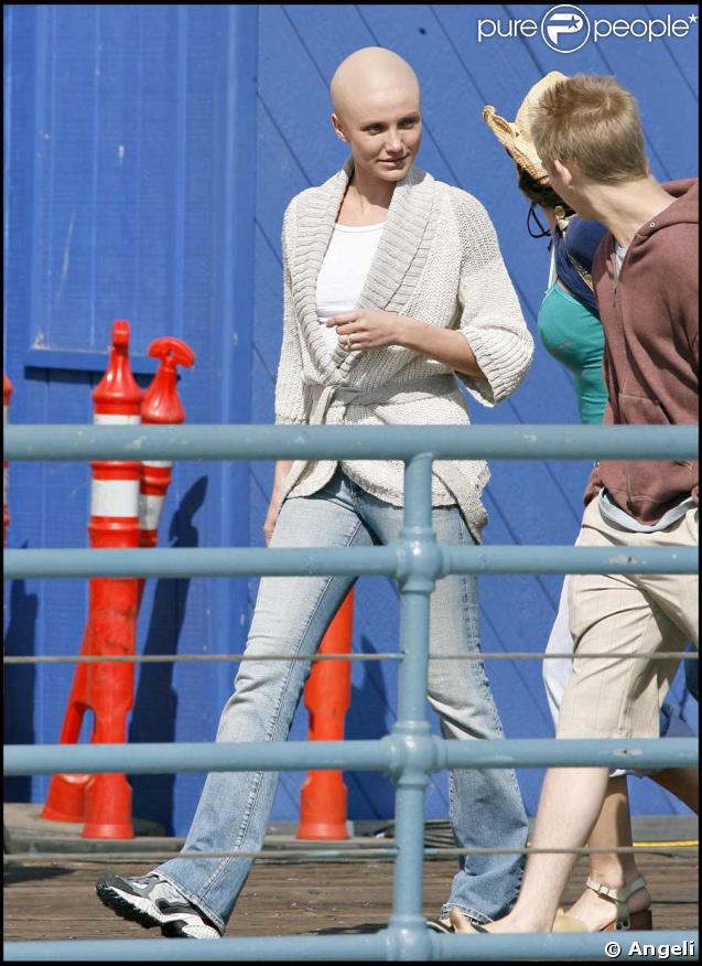 Cameron Diaz sans ses cheveux sur le tournage de My Sister's Keeper