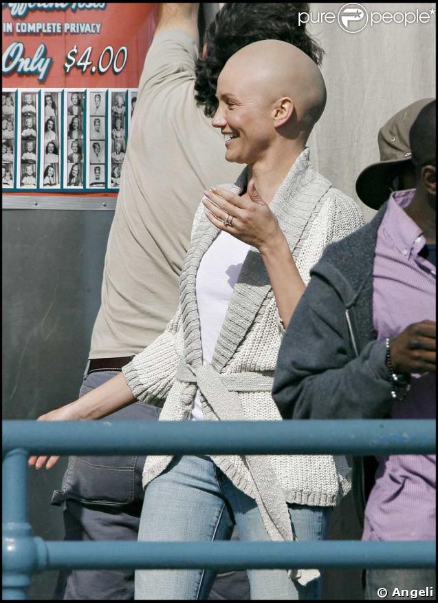 Cameron Diaz sans ses cheveux sur le tournage de My Sister's Keeper