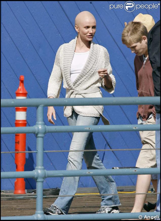 Cameron Diaz sans ses cheveux sur le tournage de My Sister's Keeper