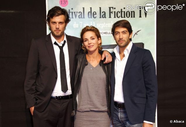 Mathieu Delarive avec Lannick Gautry et Claire Keim à La Rochelle, septembre 2011 