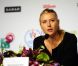 Maria Sharapova en conférence de presse à l'hôtel Sheraton d'Istanbul le 24 octobre 2011, à la veille de son entrée en lice dans le Masters face à Samantha Stosur.