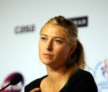 Maria Sharapova en conférence de presse à l'hôtel Sheraton d'Istanbul le 24 octobre 2011, à la veille de son entrée en lice dans le Masters face à Samantha Stosur.