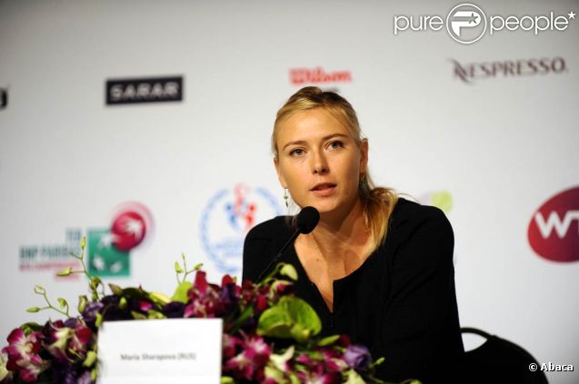 Maria Sharapova à l'hôtel Sheraton d'Istanbul le 24 octobre 2011, à la veille de son entrée en lice dans le Masters face à Samantha Stosur.