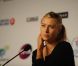 Maria Sharapova en conférence de presse à l'hôtel Sheraton d'Istanbul le 24 octobre 2011, à la veille de son entrée en lice dans le Masters face à Samantha Stosur.
