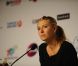 Maria Sharapova en conférence de presse à l'hôtel Sheraton d'Istanbul le 24 octobre 2011, à la veille de son entrée en lice dans le Masters face à Samantha Stosur.