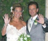 Arantxa Sanchez Vicario et Josep Santacana pour leur mariage au château de Perelada, le 13 septembre 2008.<br />