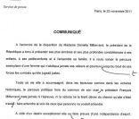 Communiqué de  L'Elysée  corrigé par L'Express.fr, le 22 novembre 2011.