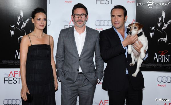Bérénice Bejo, Michel Hazanavicius et Jean Dujardin à Los Angeles le 8 novembre 2011 