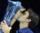 Roger Federer, vainqueur de la finale du Masters de Londres face à Jo-Wilfried Tsonga le 27 novembre 2011 à Londres
