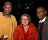 Patrick Cheval, Josiane Balasko et Claudy Siar lors du Noël pour Tous à la Palmeraie de Paris où 400 enfants ont reçu leurs cadeaux des mains du Père Noël le 7 décembre 2011