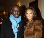Le couple Karine Le Marchand et Lilian Thuram lors de la générale de la pièce Quadrille, au Théâtre Édouard VII à Paris, le 12 décembre 2011
