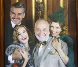François Vincentelli, François Berléand, Florence Pernel et Pascale Arbillot lors de la générale de la pièce Quadrille, au Théâtre Édouard VII, à Paris, le 12 décembre 2011<br />