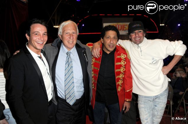 Laurent Artufel, Alain Deloche, Smaïn et Frédéric Edelstein au cirque Pinder lors de la soirée 