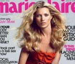 Kate Moss en Une du Marie Claire sud-africain de janvier 2012. 