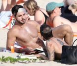 Marc Jacobs et son ex mari Lorenzo Martone à Saint Barthélémy, le 28 décembre 2011.