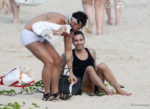 Marc Jacobs et Lorenzo Martone à Saint Barthélémy, le 28 décembre 2011.