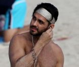L'apollon brésilien Lorenzo Martone à Saint Barthélémy, le 28 décembre 2011.
