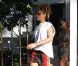 Rihanna arbore un mini short de foot à Miami le 31 décembre 2011