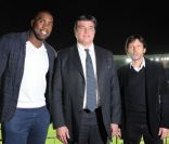 Teddy Riner, ici avec David Douillet et Leonardo, a été sacré sportif de l'année 2011 par les auditeurs de Radio France le 10 janvier 2012 à Paris