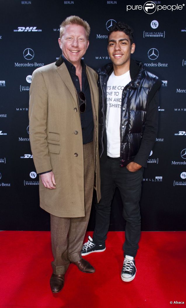 Boris Becker et son fils Noah ont assisté au défilé Kilian Kerner à Berlin, le 20 janvier 2012.