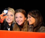 Sylvie Tellier, Sandrine Quétier et Karine Lima lors de l'élection Cadum Baby 2012 à Paris, le 24 janvier 2012