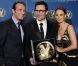 Jean Dujardin, Michel Hazanavicius et Bérénice Bejo lors des Directors Guild Awards, le 28 janvier 2012 à Los Angeles