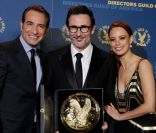 Jean Dujardin, Michel Hazanavicius et Bérénice Bejo lors des Directors Guild Awards, le 28 janvier 2012 à Los Angeles