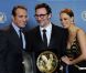 Jean Dujardin, Michel Hazanavicius et Bérénice Bejo lors des Directors Guild Awards, le 28 janvier 2012 à Los Angeles