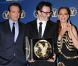 Jean Dujardin, Michel Hazanavicius et Bérénice Bejo lors des Directors Guild Awards, le 28 janvier 2012 à Los Angeles