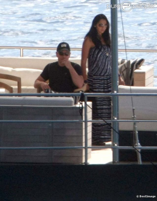Matt Damon et Luciana à Saint-Barthélemy, le 19 janvier 2012.