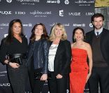 Lola Dewaere, Julia Piaton, Charlotte de Turckheim, Victoria Abril et Grégory Fitoussi aux Globes de Cristal, au Lido, le 6 février 2012.