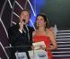 Julien Lepers et Victoria Abril aux Globes de Cristal, au Lido, le 6 février 2012.