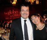 Didier Quillot et Louisa Morin aux Globes de Cristal, au Lido, le 6 février 2012.