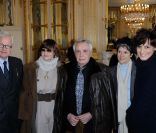 Bernard Fixot et son épouse Valérie-Anne Giscard d'Estaing, Michel Sardou et Anne-Marie Périer, Inès de la Fressange au ministère de la Culture, à Paris le 8 février 2012. 