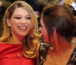 Léa Seydoux et Virginie Ledoyen lors de la soirée d'ouverture du Festival de Berlin, le 9 février 2012.