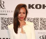 Zoe Saldana au premier défilé de la marque Rock & Republic pour Kohl's, à New York, le 10 février 2012.