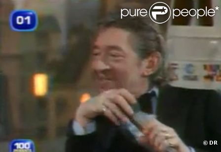 Serge Gainsbourg sur le plateau de  Champs Elysées , en 1986.