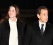 Nicolas Sarkozy, au côté de son épouse Carla Bruni-Sarkozy, arrive au 20h de TF1, le mercredi 15 février 2011 à Paris