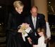 Le prince Albert II de Monaco et sa femme la princesse Charlene ont assisté à la cérémonie de la Croix-Rouge, à Monaco, le 21 février 2012