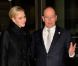 Le prince Albert II de Monaco et sa femme la princesse Charlene ont assisté à la cérémonie de la Croix-Rouge, à Monaco, le 21 février 2012